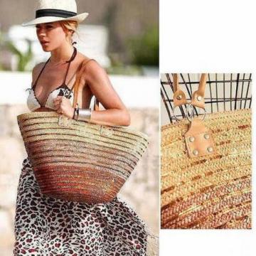 New Women  Straw Weave Woven Summer Beach Tote Big Shoulder Bag Handbag!