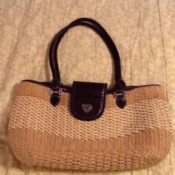 Vintage Brighton Straw Leather Summer bag purse Tote