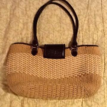 Vintage Brighton Straw Leather Summer bag purse Tote