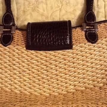 Vintage Brighton Straw Leather Summer bag purse Tote