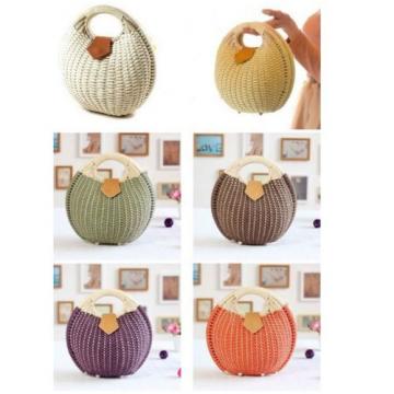 Women&#039;s Straw Handbag Rattan Bag Tote Handbag Summer Beach Bags Small Brand Bag