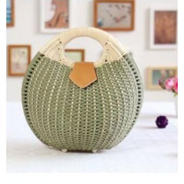 Women&#039;s Straw Handbag Rattan Bag Tote Handbag Summer Beach Bags Small Brand Bag