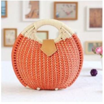 Women&#039;s Straw Handbag Rattan Bag Tote Handbag Summer Beach Bags Small Brand Bag