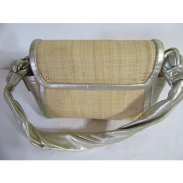 COACH TAN STRAW GOLD METALLIC LEATHER BAGUETTE DEMI BAG L0868-42475