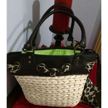 Womens Medium Straw &#034;AphOrism&#034; Tote / Hand Bag / Satchel Purse