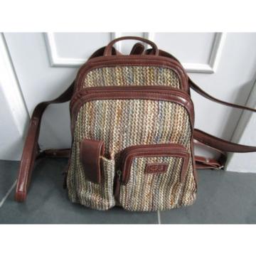 KGB COMPANY Straw w/Faux Leather Trim Backpack Shoulder/Handle Bag