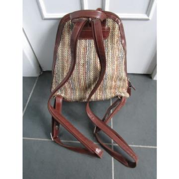 KGB COMPANY Straw w/Faux Leather Trim Backpack Shoulder/Handle Bag