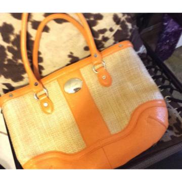 Bodhi  Orange    Leather  /Straw look   Hand Bag   Large