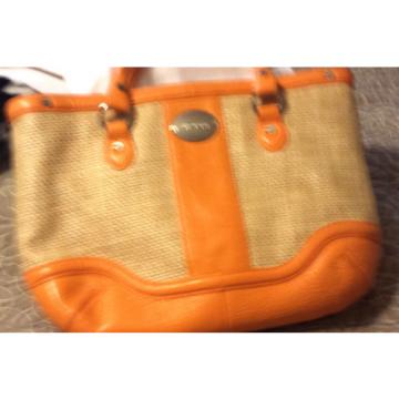 Bodhi  Orange    Leather  /Straw look   Hand Bag   Large