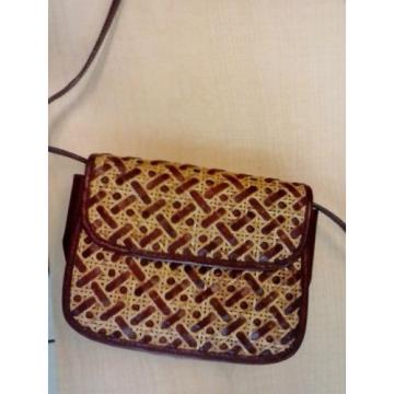 ETIENNE AIGNER WOVEN LEATHER And straw purse bag