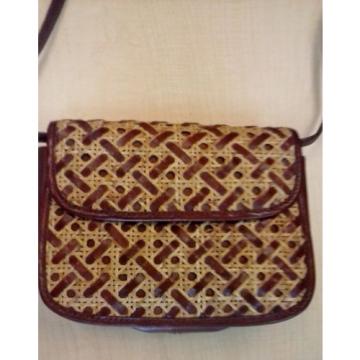 ETIENNE AIGNER WOVEN LEATHER And straw purse bag