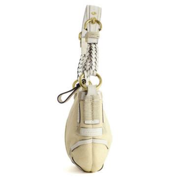 COACH Soho Hobo Natural Straw Bag w/Braided White Leather Handle w/Brass Details