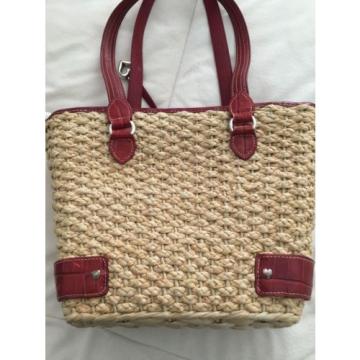 Brighton Cody Woven Straw &amp; Leather Purse Handbag Purse Shoulder Bag Tote