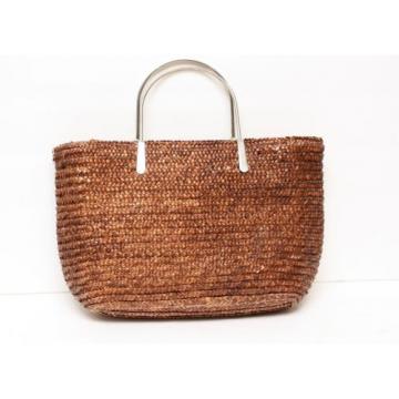 Vtg 1980s Worthington Brown Raffia Handbag Purse Wicker Straw Bag