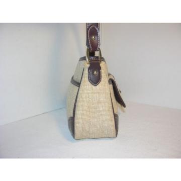 Etienne Aigner Jute Straw with Brown Trim Shoulder Bag Handbag purse