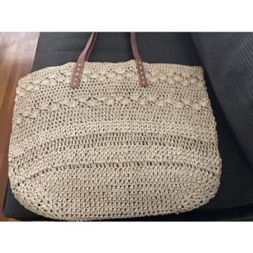 Merona Women&#039;s Soft Straw Tote Handbag - Natural Beach Bag NEW