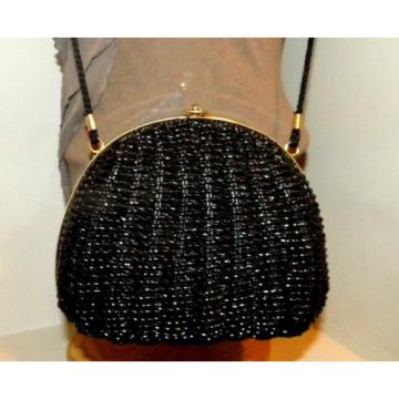 SEXXXY! VINTAGE MAGID Black Shiny Woven Straw Summer bag/Eveningbag.