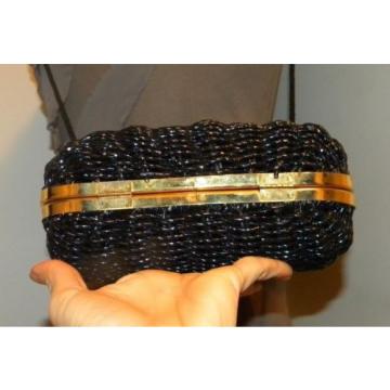 SEXXXY! VINTAGE MAGID Black Shiny Woven Straw Summer bag/Eveningbag.