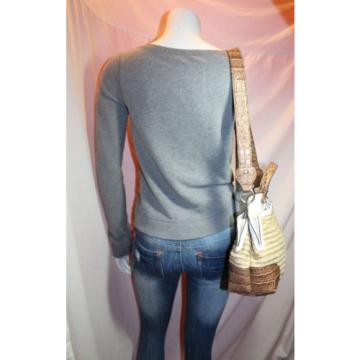 DANA BUCHMAN Medium Straw Man Made Shoulder Hobo Tote Slouch Purse Bag