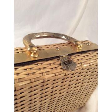 Raffia/Straw Metal Handle Hand Bag