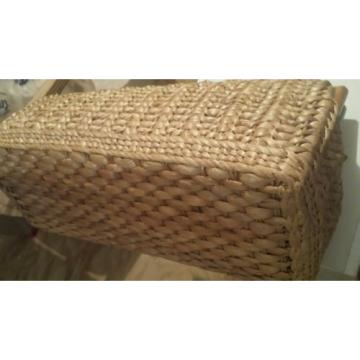 LARGE Vintage Straw Satchel Purse Bag