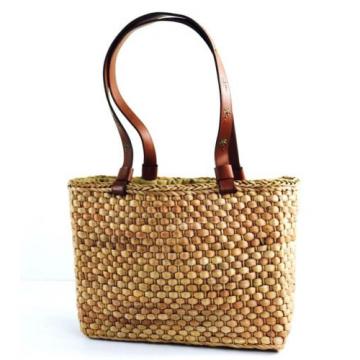 Straw Woven Purse With Palm trees Shoulder Bag