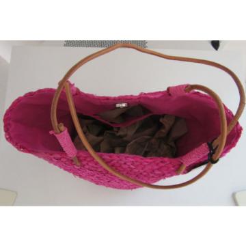 NWT Pink Straw &#034;Panier Basket&#034; Tote Bag