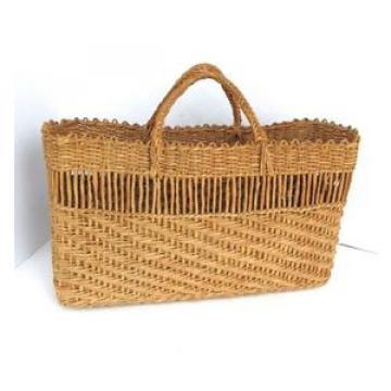 Vtg Jute Straw Woven Tote Market Shopper Bag Top Handle Beach Shopping 