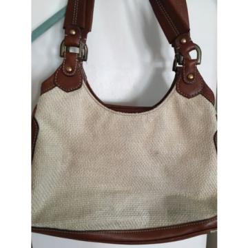 Authentic Cole Haan  Bag Woven euc brown leather with woven straw.