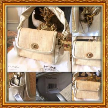 NWT Coach 42475 Gold Tan Parker Straw Bag