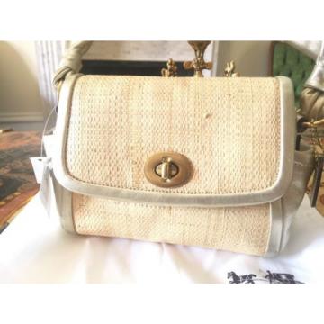 NWT Coach 42475 Gold Tan Parker Straw Bag