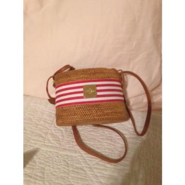 Nwt New Bosom Buddy Bags Straw Horse Jockey Red White Purse Long Kentucky Derby