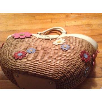 NWOT 100% Authentic Limited Edition Coach Straw Flower Basket Bag - RARE