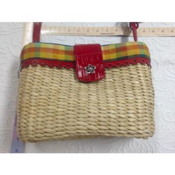 Brighton Medium Woven Straw Shoulder Bag Purse