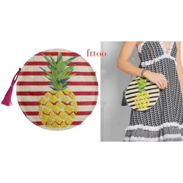 KAYU ANTHROPOLOGIE PINEAPPLE STRIPE BAG luna pouch lyla jen straw PURSE CLUTCH