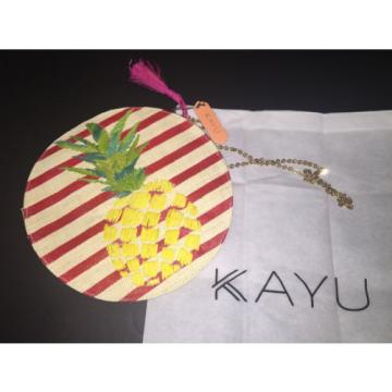 KAYU ANTHROPOLOGIE PINEAPPLE STRIPE BAG luna pouch lyla jen straw PURSE CLUTCH