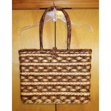 SCALA COLLECTION WOVEN STRAW SISAL JUTE BOHO SUMMER TOTE PURE SBEACH BAG EUC!