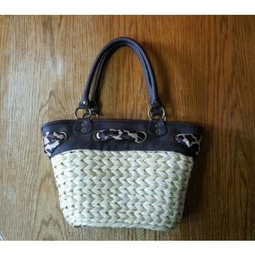 Womens Medium Straw &#034;AphOrism&#034; Tote / Hand Bag / Satchel Purse