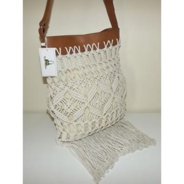 NEW STRAW STUDIOS WOMEN&#039;S CROCHET TOTE SHOULDER BAG NATURAL ZL14046