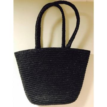 Small Black Straw Bucket bag Purse