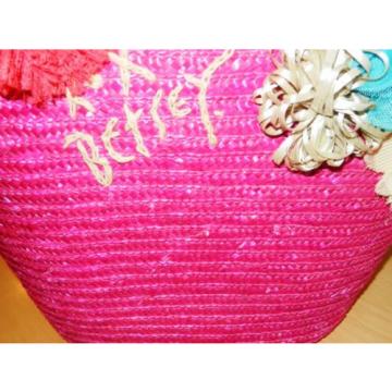 Betsey Johnson Pink Santorini Straw Bag MSRP $88