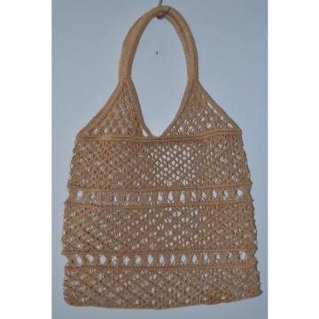 Vintage Macrame Beige Purse Bag Beach Summer BOHO Hippie