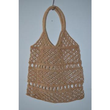 Vintage Macrame Beige Purse Bag Beach Summer BOHO Hippie