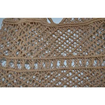 Vintage Macrame Beige Purse Bag Beach Summer BOHO Hippie