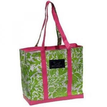 BUNGALOW SCOUT MINI DEANO BEACH CHIC SHOPPING TOTE BAG PURSE - GREEN PINK FLOWER