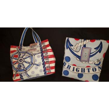 &#034;S.S. BRIGHTON&#034; Nauticle Beach Tote Bag w/ Matching Beach Towel  NWT Retail $130