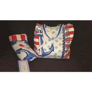 &#034;S.S. BRIGHTON&#034; Nauticle Beach Tote Bag w/ Matching Beach Towel  NWT Retail $130