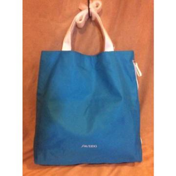 SHISEIDO Zipper Expandable XLg Nylon Tote Shopper Shoulder Beach Bag Free Ship