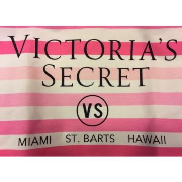 Victoria Secret Pink And White Striped Beach Tote Bag VS Miami St Barts Hawaii