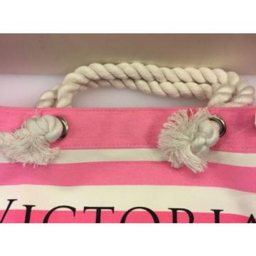 Victoria Secret Pink And White Striped Beach Tote Bag VS Miami St Barts Hawaii